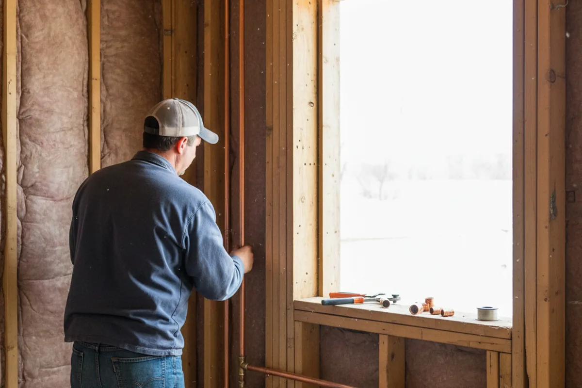 Licensed plumber running new copper supply lines in a Frostburg home