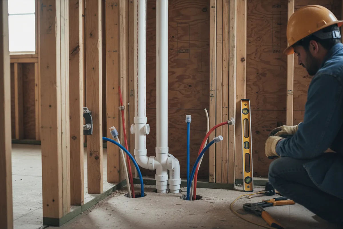 Drain and supply rough-in during Drain Cleaning in Frostburg